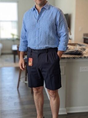 Men's Tommy Bahama Navy Shorts - Tailored Summer Utility